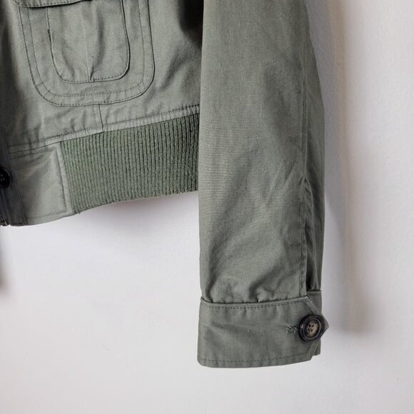 𝅺LOVE Tree Utility Style Hooded Jacket Army Green L - Picture 2 of 12